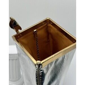 Etra Vintage Purse 60’s/70’s Silver 4 Hinge Lift-latch close Chain Strap Mod